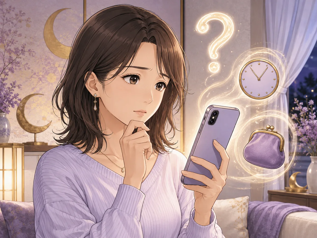 電話占いの質問や時間と料金について不安を感じる女性の漫画
